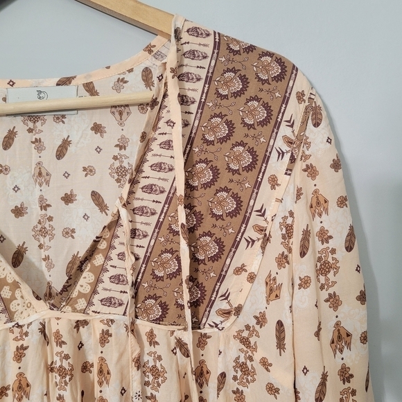 The Fox and The Mermaid Boho Southwestern Print Ximena Dress in Coconut - Picture 10 of 16